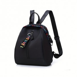 1個 ファッショナブルな軽量バックパック、カラフルな刺繍文字で「NEVER GIVE UP」デザイン - 旅行、大学、通勤、日常使用に適したカジュアルなナイロンショルダーバッグ、調節可能なストラップ、ジップクローズ、手洗い可能、旅行用バックパック 1個 ファッショナブルな軽量バックパック、カラフルな刺繍文字で「NEVER GIVE UP」デザイン - 旅行、大学、通勤、日常使用に適したカジュアルなナイロンショルダーバッグ、調節可能なストラップ、ジップクローズ、手洗い可能、旅行用バックパック