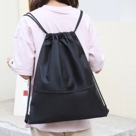 鮮やかなオレンジのドローストリングバックパック - 耐久性のあるポリエステル製、調整可能なストラップ、便利なポケット、フィットネスやスポーツ愛好者に最適なスポーツバックパック | 調整可能なストラップ付きバックパック | 耐久性のあるバックパック