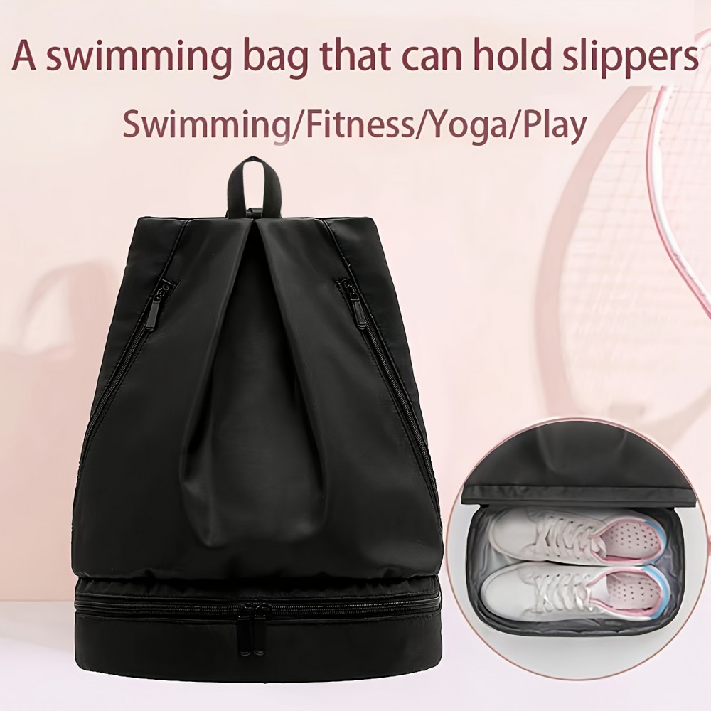 1個 大容量ポータブルスポーツバックパック、靴収納スペース付き、無地カラーのファッションバックパック、屋外/ハイキング/スポーツ/ロッククライミング/大学教室に適しています。女性、新人、白衣の大学生、男性に適しています。