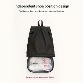 1個 大容量ポータブルスポーツバックパック、靴収納スペース付き、無地カラーのファッションバックパック、屋外/ハイキング/スポーツ/ロッククライミング/大学教室に適しています。女性、新人、白衣の大学生、男性に適しています。
